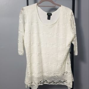 Women's white lace tunic shirt